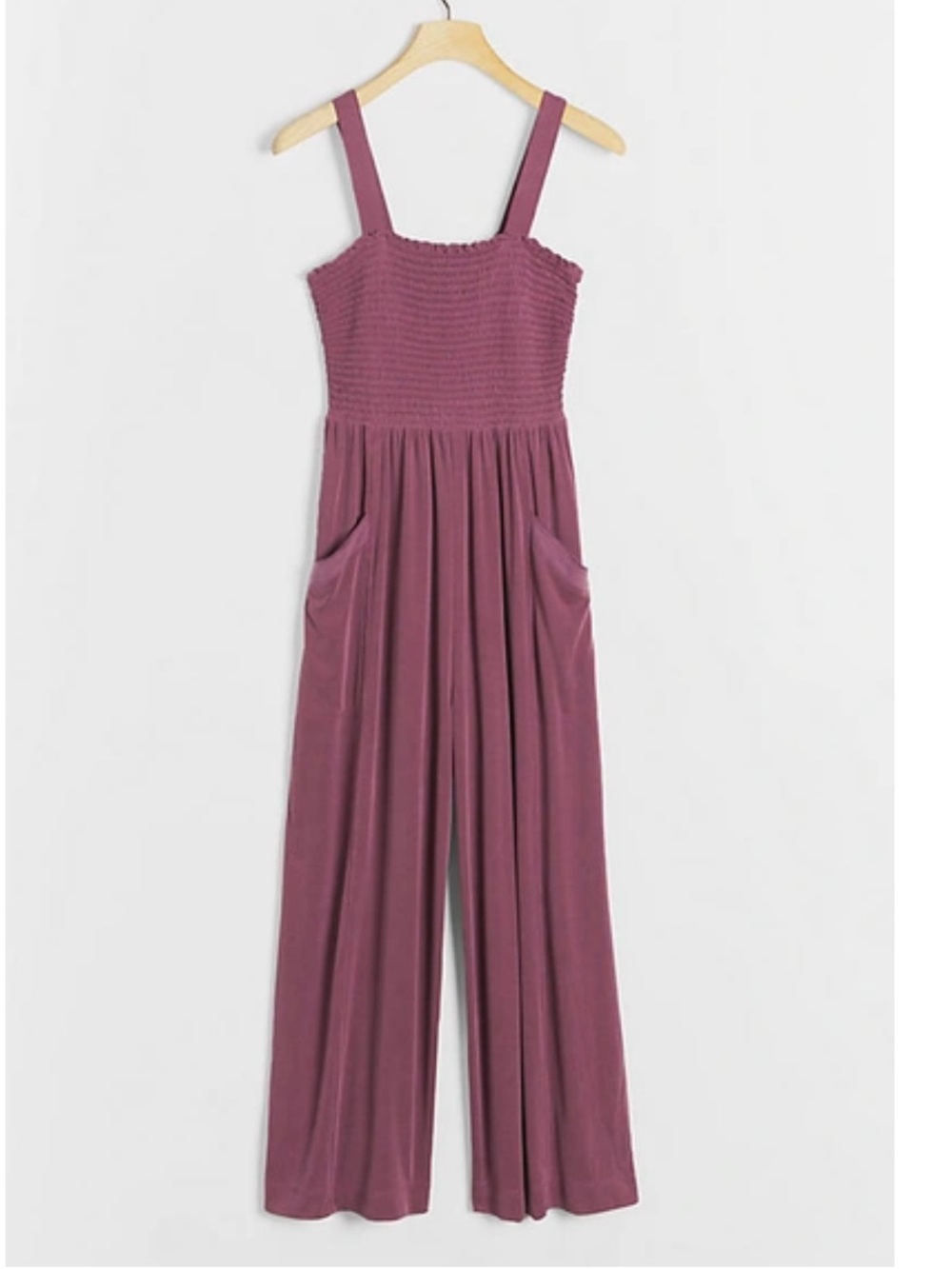 Anthropologie Saturday Sunday Soft Dusty Purple Javiera Smocked Jumpsuit XL